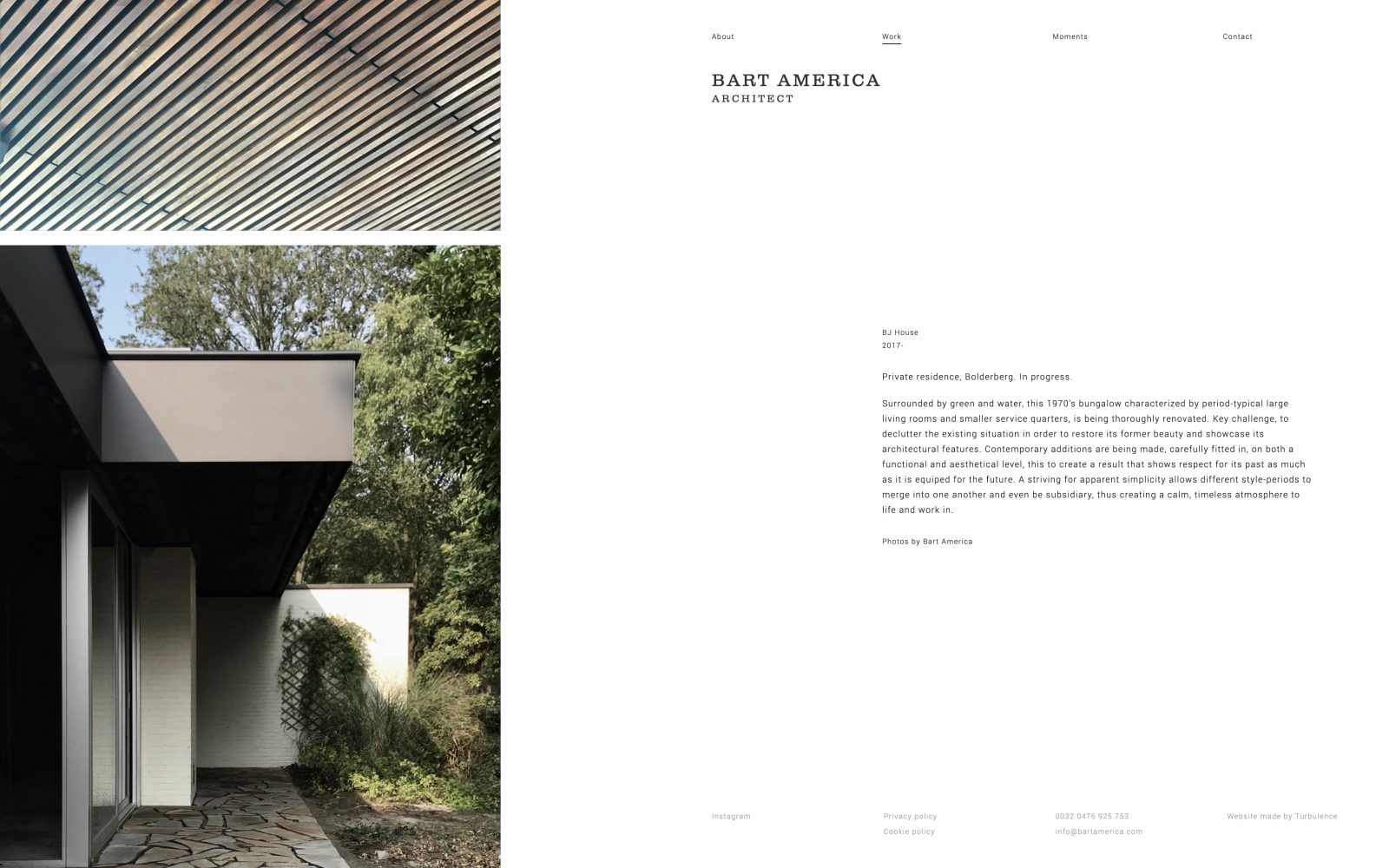 WordPress web development voor Bart America door métier uit Gent
