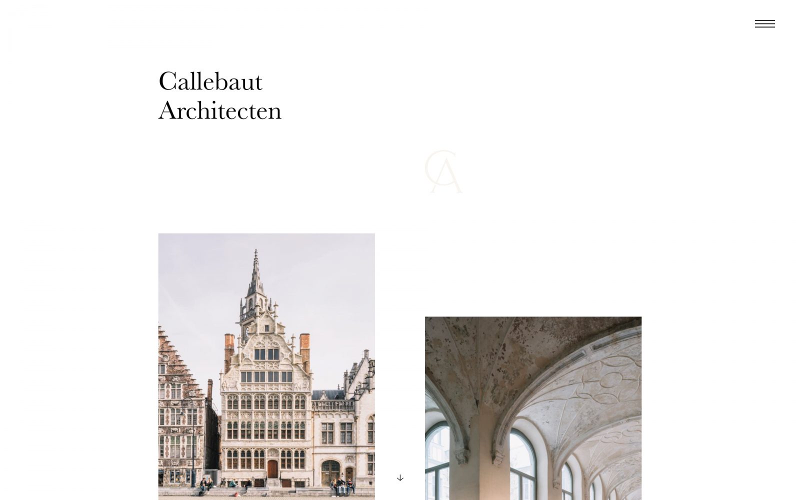 WordPress web development voor Callebaut Architecten door métier uit Gent